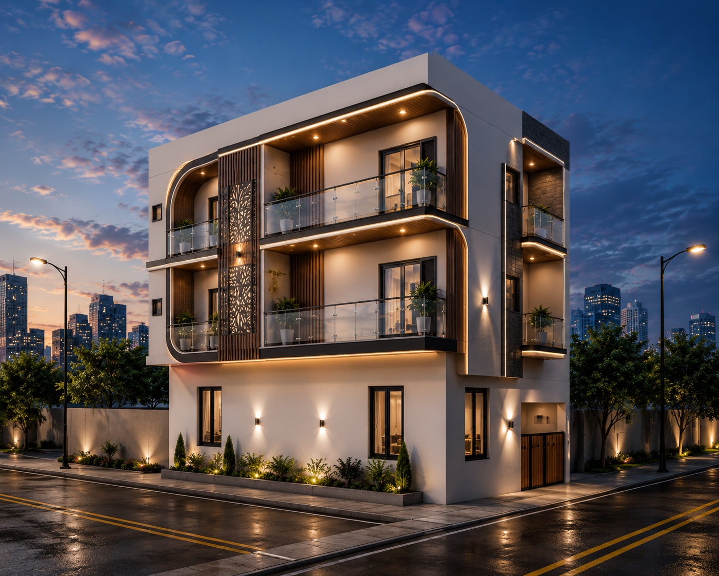 Stone & Glass Facade